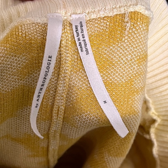 Anthropologie Yellow and Cream Knit Sweater - Picture 2 of 3